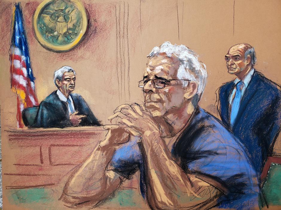 Jeffrey Epstein na sudu - ilustracija | Author: JANE ROSENBURG/REUTERS/PIXSELL