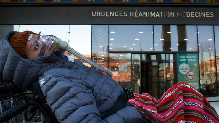 Gathering For Karine Brailly Whose Only Choice Left Is To Live Undignified Life Or Die, Toulouse, France - 14 Jan 2025