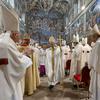 Pope Leo XIV celebrates a Holy Mass with the cardinals in the Sistine Chapel at the Vatican on May 9, 2025 at the conclusion of the Conclave. The morning after being elected the 267th Pope, Pope Leo XIV celebrates his first Mass as Pope. Photo by Vatican 