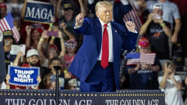 President Donald Trump celebrates 100 days in office in Michigan