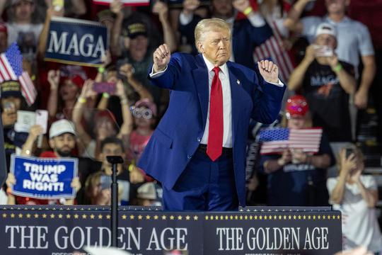 President Donald Trump celebrates 100 days in office in Michigan